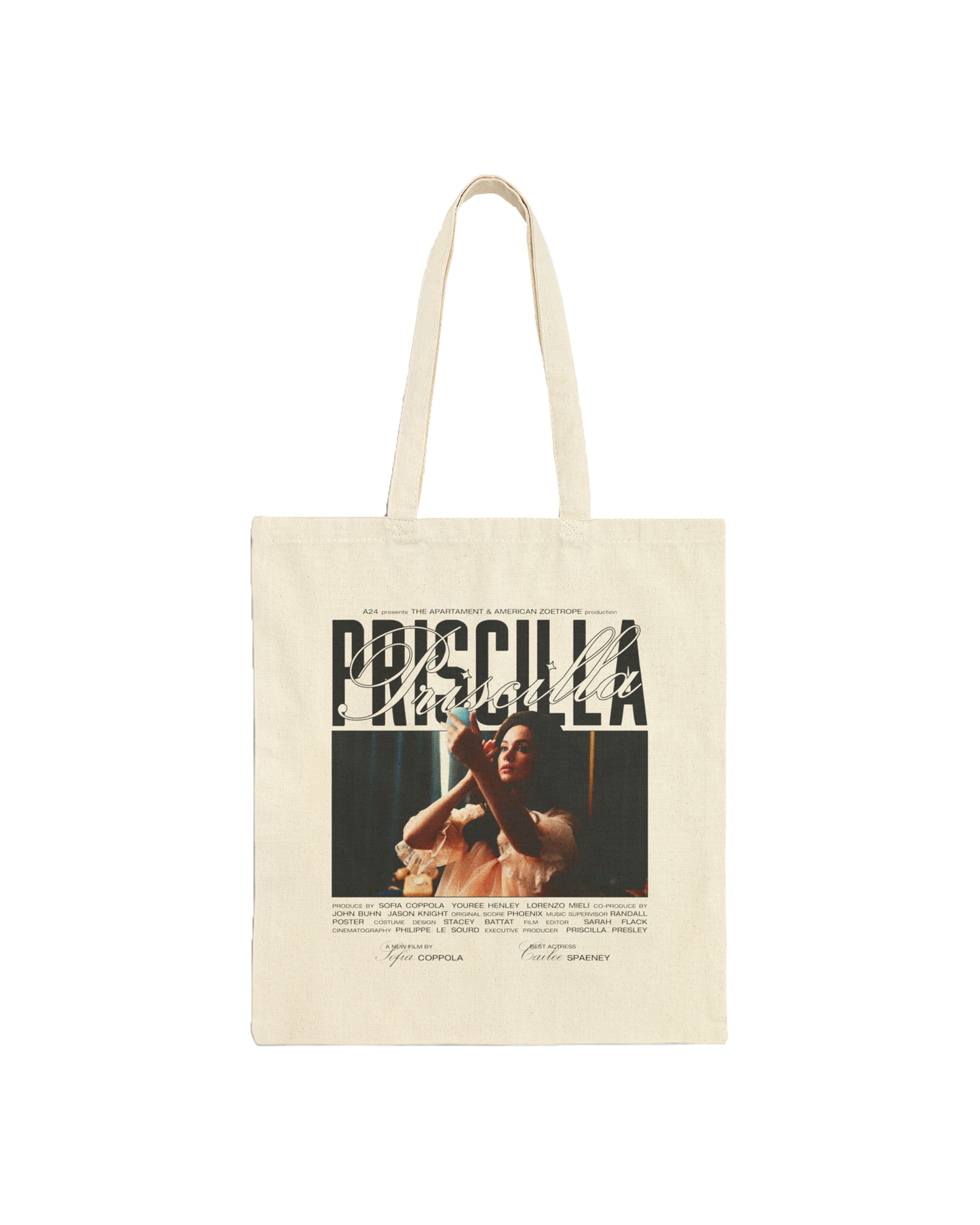 PRISCILLA PRESLEY NATURAL TOTE BAG